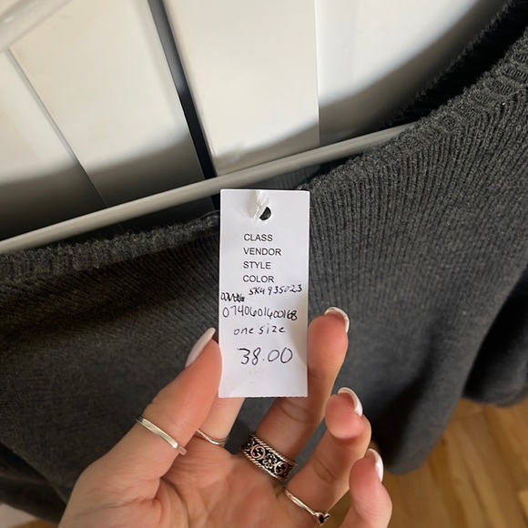 John Galt Dark Gray Nikki V-Neck Sweater - Picture 4 of 4